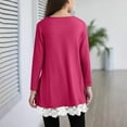 thumbnail image 3 of zbxnLI Girls Long Sleeve Blouses Lace Hem Casual Crew Neck Loose T-Shirt Fall Winter Shirt for Girls, 3 of 7