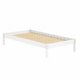 thumbnail image 4 of DOMETOUR Wooden Platform Bed Frame Twin White, Pine Solid Slats Foundation, No Box Spring Needed Easy Assembly, 4 of 5
