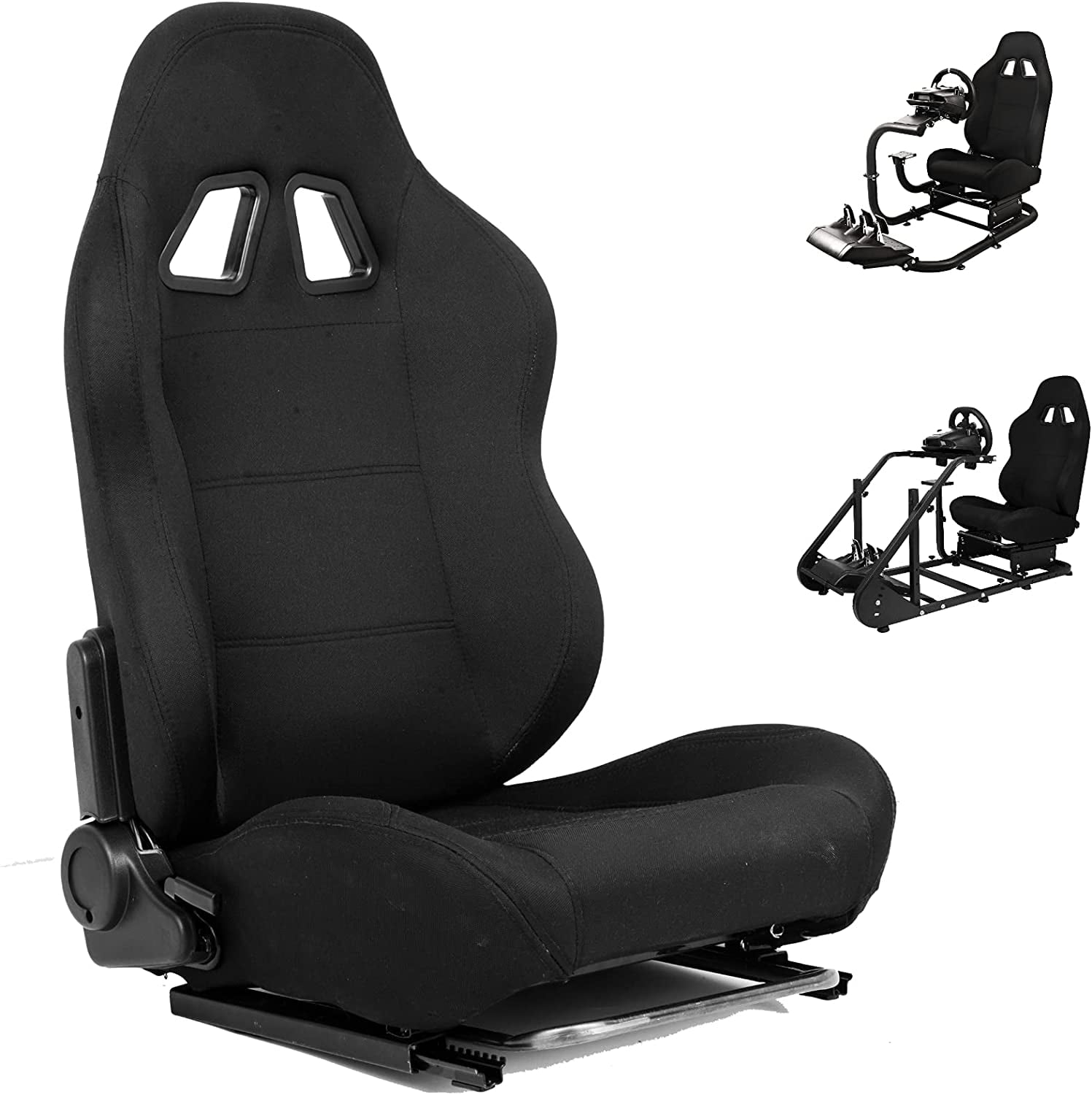 Minneer Racing Bucket Seat with Adjustable Slide Fit Racing Wheel Stand