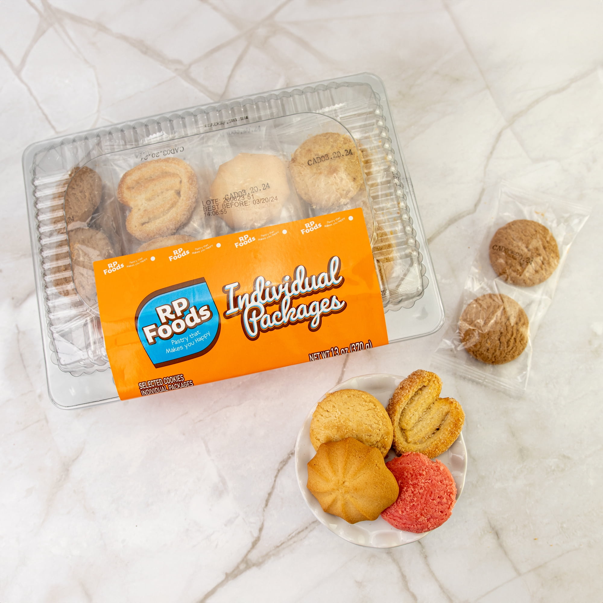 (3 pack) RP Foods Assorted Baked Cookies, 17 Sleeves of 2 Cookies, 13 oz