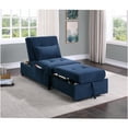 thumbnail image 2 of JERFIT Modern Velvet Storage Bench with Pull-Out Bed, Dark Blue Convertible Sofa for Small Space, Tufted Upholstered Bench Seat with Hidden Storage, 2 of 9