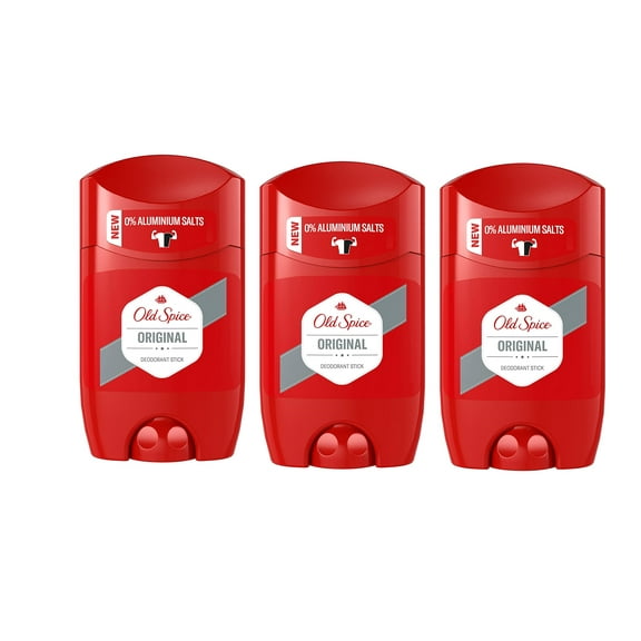 Old Spice Original Deodorant Stick- 0% Aluminium 50 ml, pack of 3