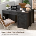 thumbnail image 5 of Vabches Farmhouse Wood 47.2"W Executive Desk, Home Office Computer Writing Desk with Storage and File Drawer for Bedroom, 5 of 8