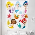thumbnail image 1 of Colorful Tapestry, Illustration of Colorful Mermaids and Sea Friends Cheering Joyful, Fabric Wall Hanging Decor for Bedroom Living Room Dorm, 5 Sizes, Multicolor, by Ambesonne, 1 of 1