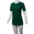 thumbnail image 5 of A2Y Women's Basic Solid Premium Cotton Short Sleeve Crew Neck T Shirt Tee Tops Deep Green 1XL, 5 of 5