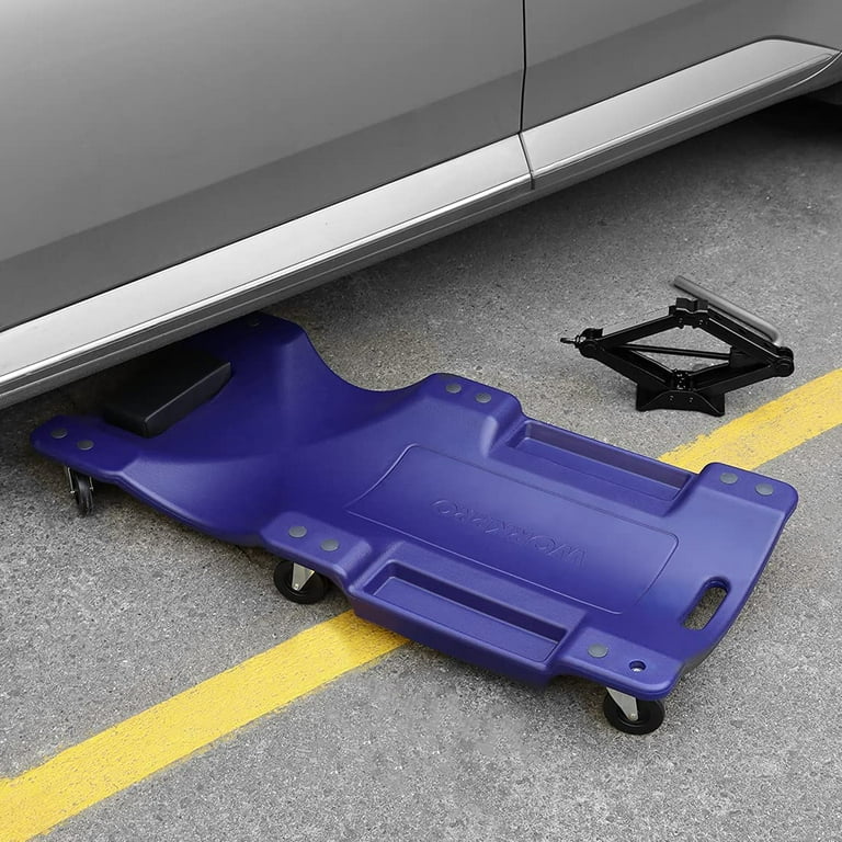 WORKPRO Mechanic Plastic Creeper 40 Inch Automotive Creeper with Padded Headrest 330 lbs Capacity Rolling Garage Shop Creeper with 6 Caster Wheels