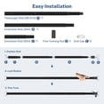 thumbnail image 5 of 39-122" One-Push Spring Tension Rod, No Drill Adjustable Curtain Rod, 28mm Diameter Heavy Duty Rustproof Carbon Steel Rod for Patio, Outdoor, Bathroom, Black, 5 of 8