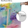 thumbnail image 6 of Floral Curtains Colorful Flowers Floral for Home Bedroom Living Room Colorful Darkening Window Drapes Set 2 Panels,63x63 Inches, 6 of 8