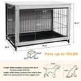 thumbnail image 5 of Arlopu Dog Crate Furniture, Indoor Side End Table, Modern Kennel for Dogs up to 70 lbs, Heavy Duty Dog Cage House with Removable Tray, Double Doors, 5 of 8