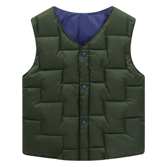 Generic Toddler Kids Baby Winter Warm Jacket Outerwear Solid Color Vest Coat Outwear for Girls Boys for Holiday Winter Party Christmas(3-4 Years Blue)