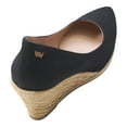 thumbnail image 2 of Roses Canvas U Cut Espadrille Wedges - Black / 6.5, 2 of 6