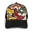 thumbnail image 3 of Naloa Retro Floral Butterfly Adult adjustable Print Baseball Hat, Patchwork curved brim baseball capfor Men and Women, One Size, 3 of 5