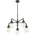 thumbnail image 2 of Quoizel SQR5005RK Squire 26" 5-Light Clear Glass Chandelier in Rustic Black, 2 of 4