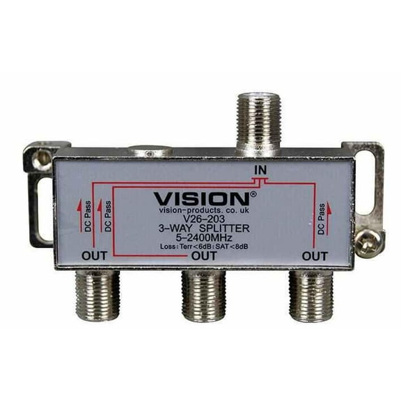 VISION - 3-Way Splitter DC Pass 5-2400MHz V26-203