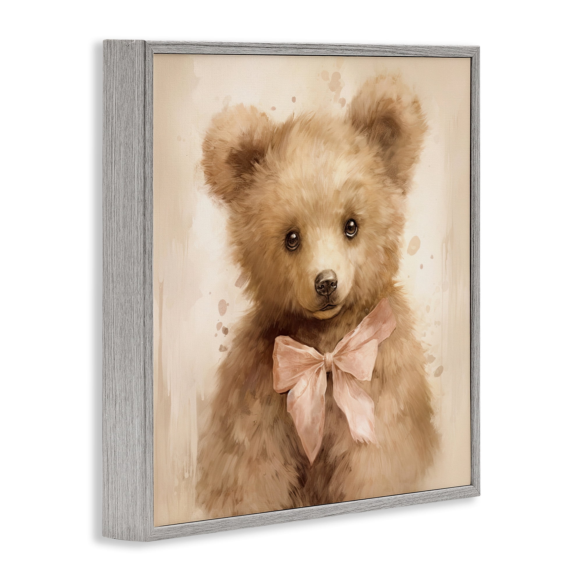 Stupell Industries Little Baby Bear Gray Framed Giclee Art, design by Tina LeCour