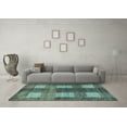 thumbnail image 3 of Ahgly Company Indoor Square Abstract Light Blue Modern Area Rugs, 8' Square, 3 of 4