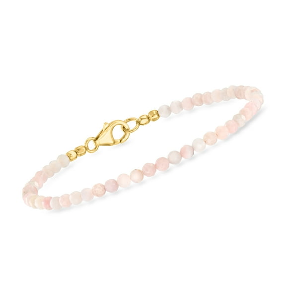 Ross-Simons Pink Opal Bead Bracelet in 18kt Gold Over Sterling, Women's, Adult