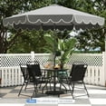 thumbnail image 4 of Costway 10 FT Patio Umbrella with Crank Tilt Adjustment Ruffles Vented Top 8 Ribs Gray, 4 of 10