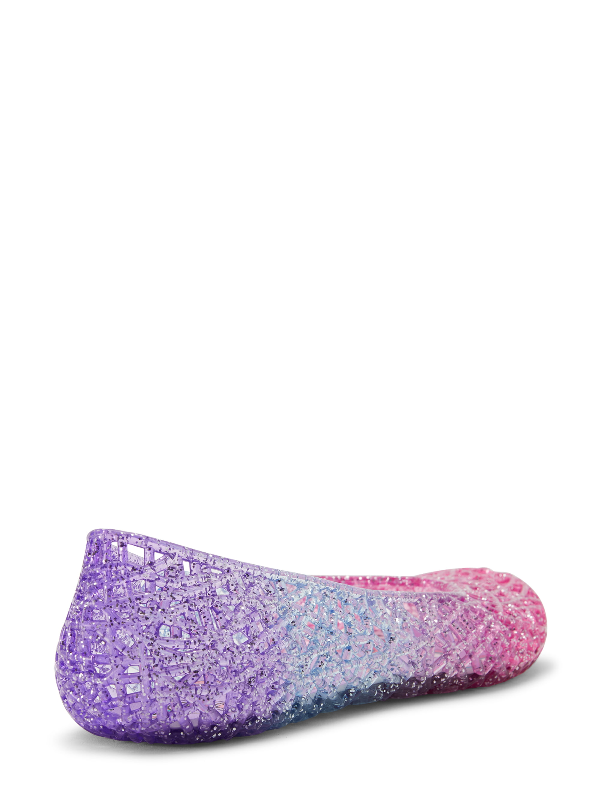 Details about   Girls Walmart Brand Jelly Ballet Flat Shoes Pink Glitter Size 3 NEW