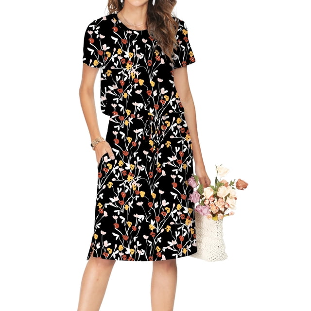 Vestido casual Simier Fariry Summer Manga Corta Ocultar Vientre