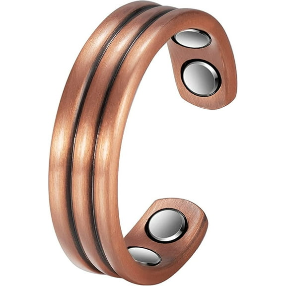 Pure Copper Magnetic Rings, Copper Cuff Rings, Adjustable Size, Vintage Copper Jewelry,Gift for Mom Wife