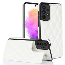 Feishell Back Wallet Case for Samsung Galaxy A53 5G, RFID Blocking Premium PU Leather Flip Cover with Card Slots Holder Magnetic Buttons Kickstand TPU Bumper Shockproof Case,White