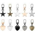 thumbnail image 1 of 10 PCS Zipper Pull Replacement, Detachable Zip Pulls Metal Zipper Gripper Zip Repair Pull Tab Zipper Pull Replacement Slider Kit (Star, Heart), 1 of 5