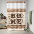 thumbnail image 6 of No Hook Shower Curtain, Country Shower Curtains for Bathroom with See Through Top Window, Texas Star Plants Branches Berry Farmhouse Retro Waterproof & Washable Bath Curtain 60"x72", 6 of 9