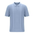 thumbnail image 2 of Men's Knitted Short Sleeve Casual Button Collar Polo Shirt Summer Breathable Elastic Hollow Beach Shirt, 2 of 4