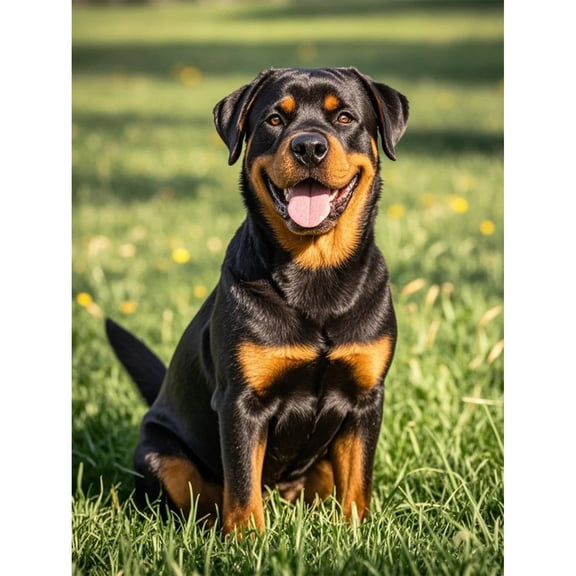 Diamond Art Rottweiler 5D Diamond Painting DIY Kits Full Round Drill Rhinestone Crystal by Number Embroidery Arts and Crafts for Living Room Bedroom Home Wall Decor 12x16 inch