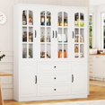 thumbnail image 7 of Blotout 78.7" Tall Kitchen Pantry Cabinet with Glass Doors and Drawers, Display Storage Cabinet with Shelves and Cabinets, Freestanding Storage Cabinet for Home, Office and Living Room., 7 of 7