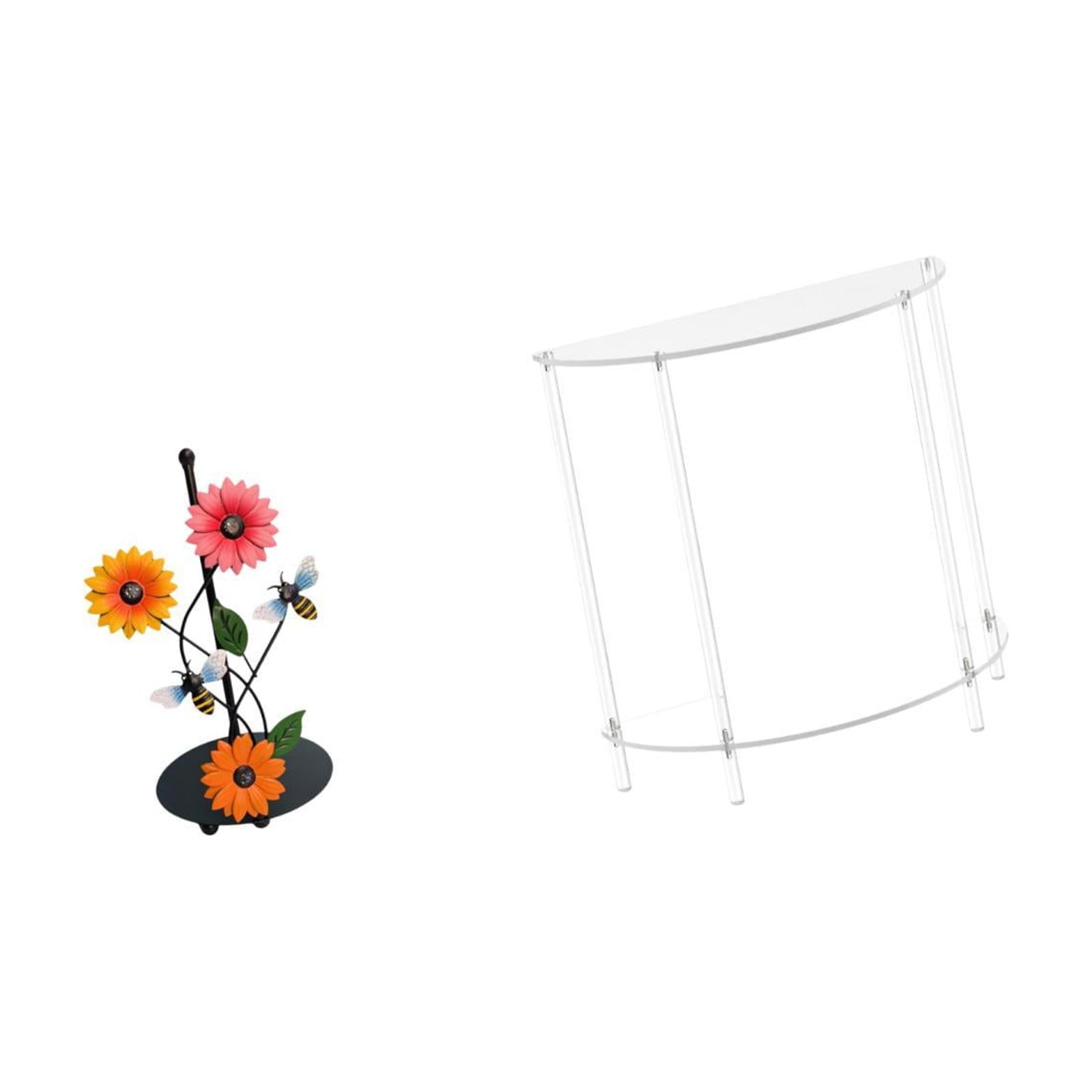 Fiocias Toilet Paper Holder Paper Towel Holder Acrylic Nightstand Clear Acrylic Side Table Iron And Acrylic Material Suitable for Kitchen Countertop