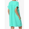 thumbnail image 4 of Robe Mini Babydoll en Gaze de Coton à Manches Courtes Col en V Décontractée pour Femmes, 4 of 7
