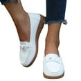thumbnail image 3 of Cathalem Casual Womens Shoes Ladies Fashion Multicolor Leather Shoes Soft Sole Flat Casual Shoes Shoes for Summer for Women White 7, 3 of 5