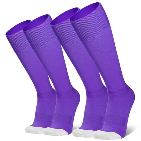 SUOSDEY Baseball Softball Compression Socks Knee-High Soccer Socks for Kids Youth Adult 2 Pairs