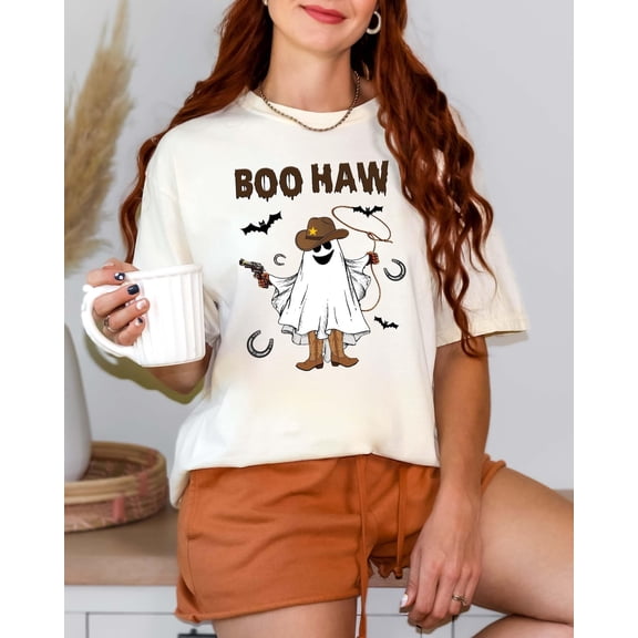 Boo Haw Shirt, Funny Ghost Cowboy Tee, Western Halloween Shirt, Spooky Fall Shirt, Country Girl Gift