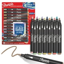 Sharpie Creative Markers, Earth Tones, Water-Based Acrylic Markers, Bullet Tip, Assorted Colors, 12 Count