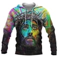 thumbnail image 4 of Sudadera con capucha Jesús Amén para hombre, ropa unisex, 3D, Navidad, Dios te bendiga, estampado, novedad, sudaderas con capucha para mujer, moda Harajuku, jerseys Y2K, 4 of 5