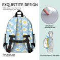 thumbnail image 5 of Light Blue Daisy Flower Pattern Backpack for School,Cute School Bag,Schoolbag with Adjustable Shoulder Straps & Padded Back,15.25"x11.5"x5.25", 5 of 5