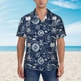 thumbnail image 4 of Lsque Sailing Cruises Nautical pattern Hawaiian Shirt for Men, Unisex Summer Beach Casual Short Sleeve Button Down Shirts-3X-Large, 4 of 9