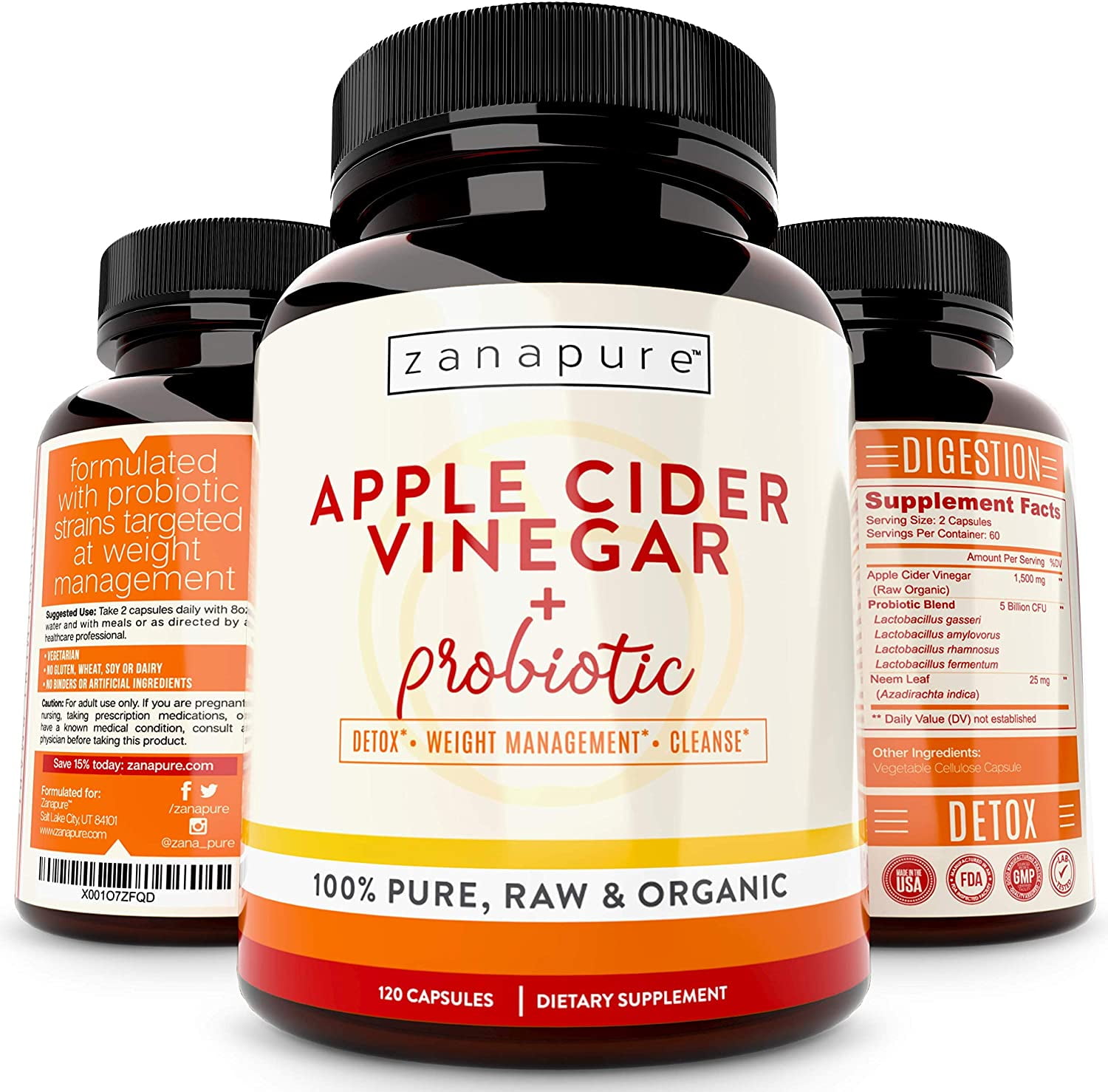 Apple Cider Vinegar + Probiotics With the Mother - Detox & Weight Loss
