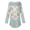 thumbnail image 4 of Pxiakgy Hauts de Pâques pour Femmes en Solde, Chemise à Manches Longues Imprimée Œuf de Pâques et Lapin Col Rond Décontracté Chandail en Molleton Printemps Pâques Lapin Œuf de Pâques Col Rond Ample Décontracté, 4 of 5