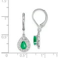 thumbnail image 2 of 925 Sterling Silver Emerald Teardrop Leverback Earrings Drop Dangle Birthstone May, 2 of 6