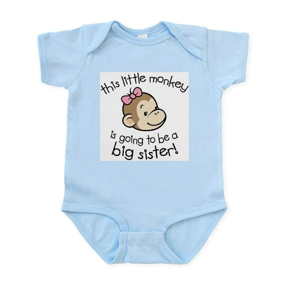 CafePress - Big Sister To Be Monkey Face Infant Bodysuit - Baby Light Bodysuit, Size Newborn - 24 Months