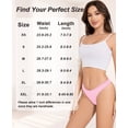thumbnail image 6 of MecTo Cotton Thongs for Women, No Show Thongs Low Rise Ladies Panties, 6-Pack, Sizes S to 2XL, 6 of 7
