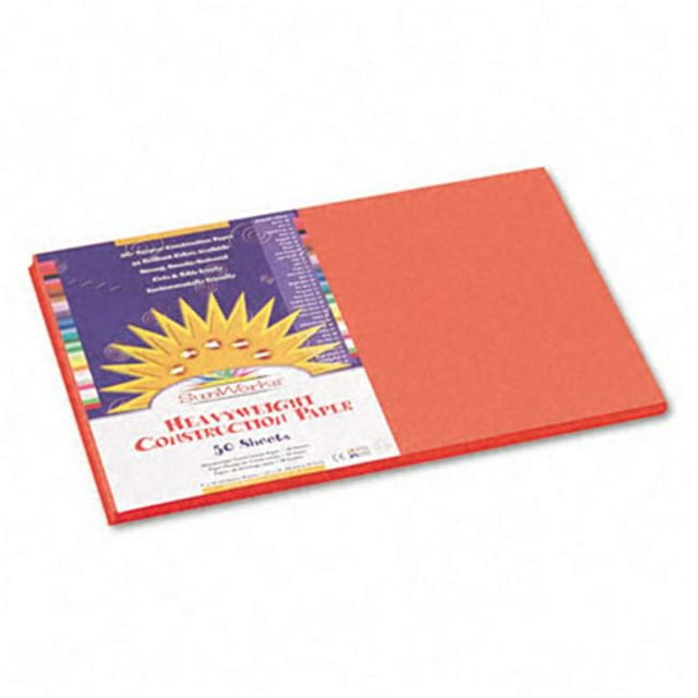 Pacon 6607 SunWorks Construction Paper Heavyweight 12 x 18 Orange 50 Sheets