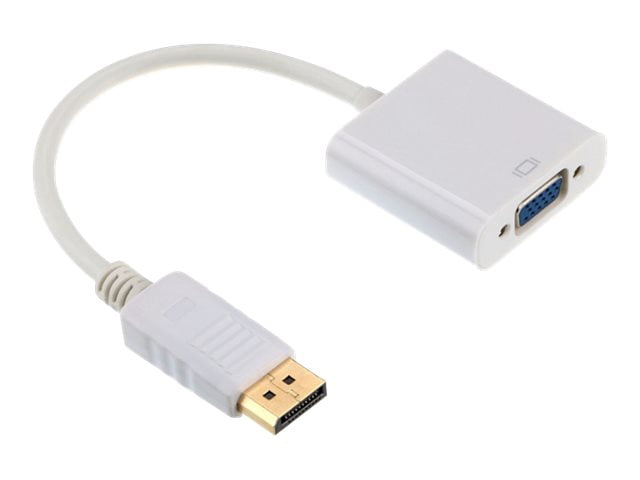 4XEM 4XDPVGAW 9" DisplayPort To VGA M/F Adapter Cable - White