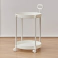 thumbnail image 6 of 3-Tier Rolling Cart with Wheels, Mobile Storage Organizer Shelf for Living Room, Bedroom, Kitchen, Bathroom, Multifunctional Side Table, Coffee Table, Nightstand, Black, Plastic White, 6 of 6
