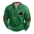 thumbnail image 1 of Culottes pour Femmes Haut Imprimé pour la Saint-Patrick Demi-Fermeture à Glissière Manches Longues Col Rond Chemise 2TG Multicolore, 1 of 4