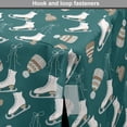 thumbnail image 4 of Skater Dog Crate Cover, Winter Sports Ice Skating Objects and a Took Noel Hockey Hobby Theme, Easy to Use Pet Kennel Cover for Dogs, 35" x 23" x 27", Pale Brown White and Teal, by Ambesonne, 4 of 6